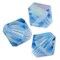 Preciosa Crystal Bicone Bead 4mm Aquamarine AB (Package of 50)